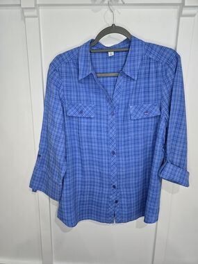 croft & barrow Blue Plaid Dress Shirt